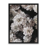 Shop Vintage Blooms Canvas Art Print-Black, Botanicals, Florals, Portrait, Rectangle, View All-framed wall decor artwork