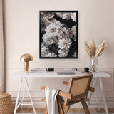 Shop Vintage Blooms Art Print-Black, Botanicals, Florals, Portrait, Rectangle, View All-framed painted poster wall decor artwork