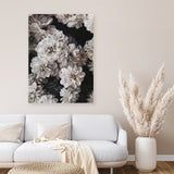 Shop Vintage Blooms Canvas Art Print-Black, Botanicals, Florals, Portrait, Rectangle, View All-framed wall decor artwork