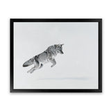 Shop Snow Fox Art Print-Animals, Grey, Horizontal, Landscape, Neutrals, Rectangle, Scandinavian, View All-framed painted poster wall decor artwork