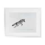 Shop Snow Fox Art Print-Animals, Grey, Horizontal, Landscape, Neutrals, Rectangle, Scandinavian, View All-framed painted poster wall decor artwork