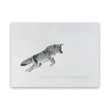 Shop Snow Fox Canvas Art Print-Animals, Grey, Horizontal, Landscape, Neutrals, Rectangle, Scandinavian, View All-framed wall decor artwork