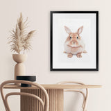 Shop Baby Rabbit II Art Print-Animals, Baby Nursery, Brown, Neutrals, Portrait, View All-framed painted poster wall decor artwork