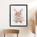 Shop Baby Rabbit II Art Print-Animals, Baby Nursery, Brown, Neutrals, Portrait, View All-framed painted poster wall decor artwork