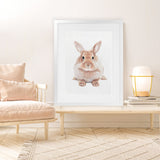 Shop Baby Rabbit II Art Print-Animals, Baby Nursery, Brown, Neutrals, Portrait, View All-framed painted poster wall decor artwork