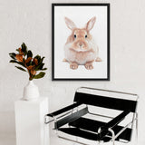 Shop Baby Rabbit II Canvas Art Print-Animals, Baby Nursery, Brown, Neutrals, Portrait, View All-framed wall decor artwork