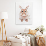 Shop Baby Rabbit II Canvas Art Print-Animals, Baby Nursery, Brown, Neutrals, Portrait, View All-framed wall decor artwork