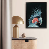 Shop Frankie The Palm Cockatoo Art Print-Animals, Baby Nursery, Birds, Black, Blue, Portrait, Rectangle, View All-framed painted poster wall decor artwork