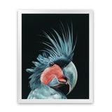 Shop Frankie The Palm Cockatoo Art Print-Animals, Baby Nursery, Birds, Black, Blue, Portrait, Rectangle, View All-framed painted poster wall decor artwork