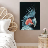 Shop Frankie The Palm Cockatoo Canvas Art Print-Animals, Baby Nursery, Birds, Black, Blue, Portrait, Rectangle, View All-framed wall decor artwork