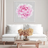 Shop Pink Peony (Square) Canvas Art Print-Botanicals, Florals, Grey, Pink, Square, View All-framed wall decor artwork