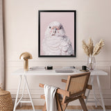 Shop Milly The Umbrella Cockatoo - Pink Art Print-Animals, Baby Nursery, Birds, Pink, Portrait, View All-framed painted poster wall decor artwork