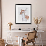 Shop Baby Deer II Art Print-Animals, Brown, Portrait, View All-framed painted poster wall decor artwork