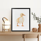 Shop Baby Duckling Art Print-Animals, Baby Nursery, Birds, Portrait, Rectangle, View All, Yellow-framed painted poster wall decor artwork