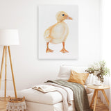 Shop Baby Duckling Canvas Art Print-Animals, Baby Nursery, Birds, Portrait, Rectangle, View All, Yellow-framed wall decor artwork