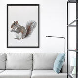 Shop Baby Squirrel Canvas Art Print-Animals, Baby Nursery, Grey, Portrait, View All-framed wall decor artwork