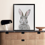Shop Baby Rabbit III Art Print-Animals, Baby Nursery, Grey, Portrait, View All-framed painted poster wall decor artwork