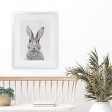 Shop Baby Rabbit III Art Print-Animals, Baby Nursery, Grey, Portrait, View All-framed painted poster wall decor artwork