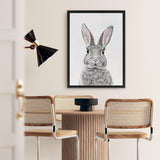 Shop Baby Rabbit III Canvas Art Print-Animals, Baby Nursery, Grey, Portrait, View All-framed wall decor artwork