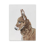 Shop Baby Donkey Canvas Art Print-Animals, Brown, Portrait, View All-framed wall decor artwork