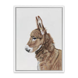 Shop Baby Donkey Canvas Art Print-Animals, Brown, Portrait, View All-framed wall decor artwork