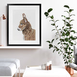 Shop Baby Donkey Art Print-Animals, Brown, Portrait, View All-framed painted poster wall decor artwork