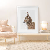 Shop Baby Donkey Art Print-Animals, Brown, Portrait, View All-framed painted poster wall decor artwork