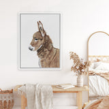 Shop Baby Donkey Canvas Art Print-Animals, Brown, Portrait, View All-framed wall decor artwork