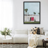 Shop Palm Springs Doorway 5 Canvas Art Print-Blue, Boho, Botanicals, Coastal, Green, Portrait, Tropical, View All-framed wall decor artwork