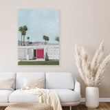 Shop Palm Springs Doorway 5 Canvas Art Print-Blue, Boho, Botanicals, Coastal, Green, Portrait, Tropical, View All-framed wall decor artwork