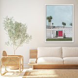 Shop Palm Springs Doorway 5 Canvas Art Print-Blue, Boho, Botanicals, Coastal, Green, Portrait, Tropical, View All-framed wall decor artwork