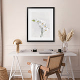 Shop White Orchid Stems Art Print-Botanicals, Florals, Portrait, Rectangle, View All, White-framed painted poster wall decor artwork