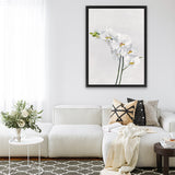 Shop White Orchid Stems Canvas Art Print-Botanicals, Florals, Portrait, Rectangle, View All, White-framed wall decor artwork