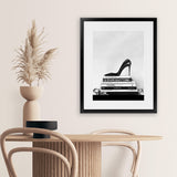 Shop Runway Reads Art Print-Black, Grey, Hamptons, Portrait, View All, White-framed painted poster wall decor artwork
