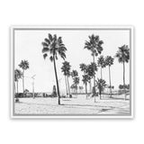 Shop California Foreshore B&W Canvas Print-Black, Botanicals, Coastal, Grey, Landscape, Tropical, View All, White-framed wall decor artwork