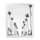 Shop California Palms B&W Art Print-Black, Botanicals, Coastal, Grey, Portrait, Tropical, View All, White-framed painted poster wall decor artwork