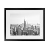 Shop NYC Skyline B&W Photo Art Print-Black, Grey, Horizontal, Landscape, Photography, Rectangle, Scandinavian, View All, White-framed poster wall decor artwork