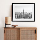 Shop NYC Skyline B&W Photo Art Print-Black, Grey, Horizontal, Landscape, Photography, Rectangle, Scandinavian, View All, White-framed poster wall decor artwork
