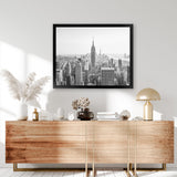 Shop NYC Skyline B&W Photo Art Print-Black, Grey, Horizontal, Landscape, Photography, Rectangle, Scandinavian, View All, White-framed poster wall decor artwork