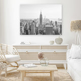 Shop NYC Skyline B&W Photo Canvas Art Print-Black, Grey, Landscape, Photography, Photography Canvas Prints, Scandinavian, View All, White-framed wall decor artwork