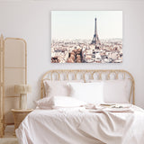 Shop Paris Skyline Photo Canvas Art Print-Horizontal, Landscape, Neutrals, Photography, Photography Canvas Prints, Rectangle, Scandinavian, View All-framed wall decor artwork