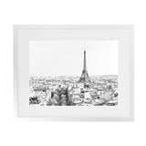 Shop Paris Skyline B&W Photo Art Print-Black, Grey, Horizontal, Landscape, Photography, Rectangle, Scandinavian, View All, White-framed poster wall decor artwork
