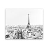 Shop Paris Skyline B&W Photo Art Print-Black, Grey, Horizontal, Landscape, Photography, Rectangle, Scandinavian, View All, White-framed poster wall decor artwork