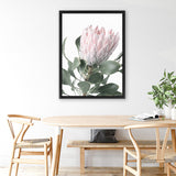 Shop Protea 3 Photo Canvas Art Print-Botanicals, Florals, Green, Photography, Photography Canvas Prints, Pink, Portrait, Rectangle, View All-framed wall decor artwork