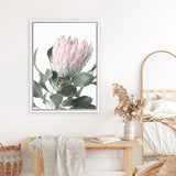 Shop Protea 3 Photo Canvas Art Print-Botanicals, Florals, Green, Photography, Photography Canvas Prints, Pink, Portrait, Rectangle, View All-framed wall decor artwork