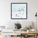 Shop Swimmers (Square) Canvas Art Print-Coastal, People, Square, View All, White-framed wall decor artwork