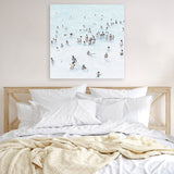 Shop Swimmers (Square) Canvas Art Print-Coastal, People, Square, View All, White-framed wall decor artwork