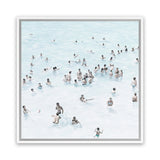 Shop Swimmers (Square) Canvas Art Print-Coastal, People, Square, View All, White-framed wall decor artwork