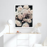 Shop Dark Blooms I Art Print-Black, Botanicals, Florals, Hamptons, Neutrals, Portrait, View All-framed painted poster wall decor artwork