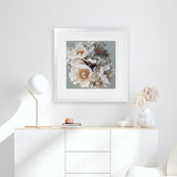Shop Spring Bouquet II (Square) Art Print-Botanicals, Florals, Grey, Hamptons, Square, View All, White-framed painted poster wall decor artwork